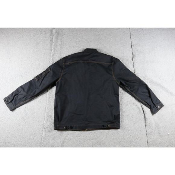 Dickies Mens Work Jacket Black Denim XL Bomber Biker Motorcycle Coat - Picture 3 of 6
